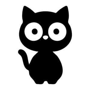 big eyes cat silhouette svg round kitty design