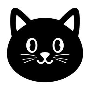 black cat face cut file svg with bold feline head design