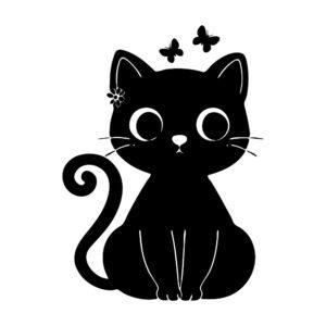 butterfly cat silhouette svg
