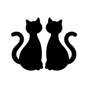 cat couple silhouette svg with two sitting felines