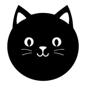 cat face sticker svg with bold black kitty design