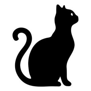 cat looking up svg black feline sitting pose design