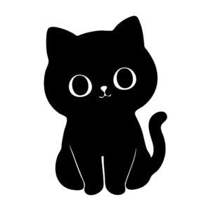 cute cat silhouette svg black kitty design