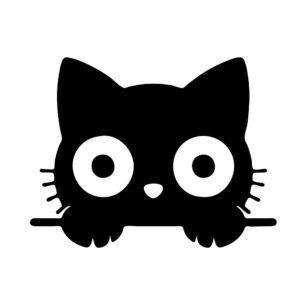 cute lying cat silhouette svg big eyes kitty