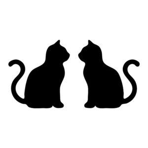 facing cat pair svg with two sitting felines looking at each other