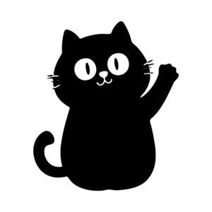 hello cat svg cute waving kitty silhouette
