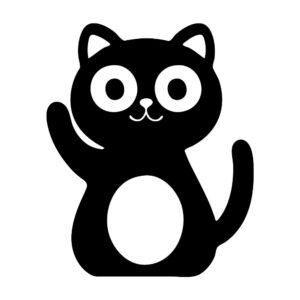 hello kitty silhouette svg big eyes waving kitty