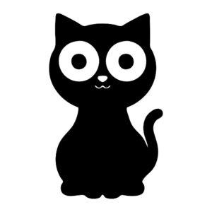 minimal big eyes cat svg modern silhouette design