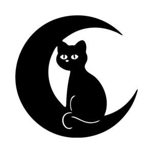 moon cat svg spooky halloween kitty silhouette