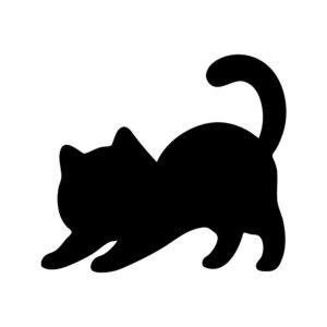 stretching cat svg with raised tail playful feline pose